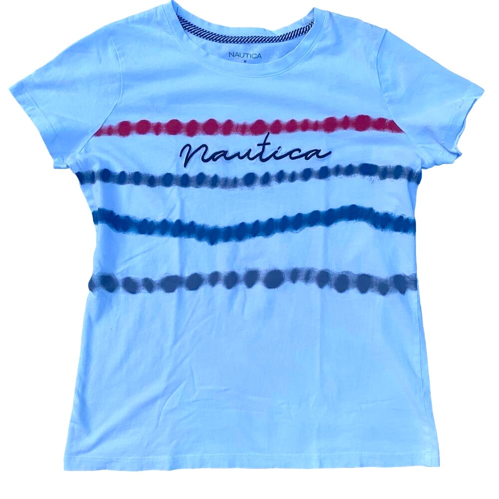 Nautica Patriotic Logo Tie Dye Short Sleeve Cotton Tee ๐บ๐ธ NWOT - Picture 11 of 15